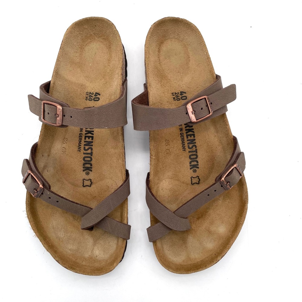 Birkenstock Mayari Sandals Womens 9 Mens 7 Mocha Brown Excellent Toe Loop Buckle